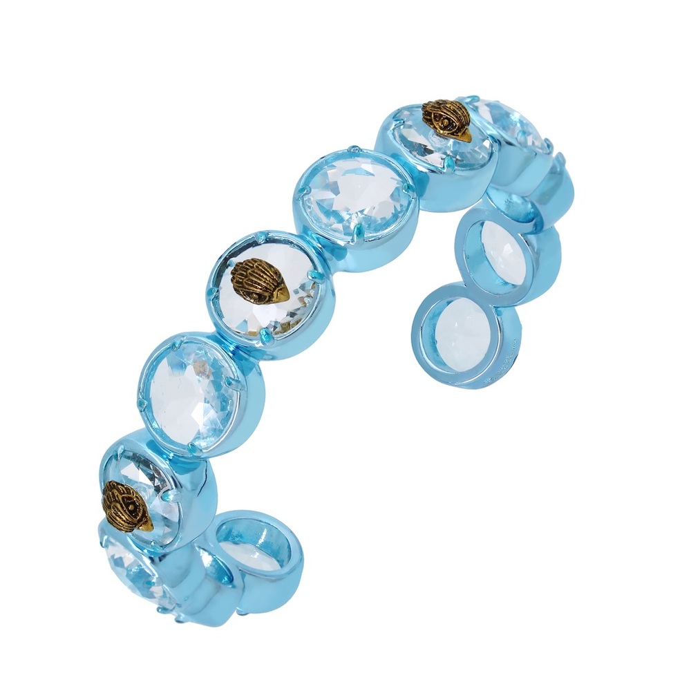 KG Blue Chrome Bezel Crystal Cuff Bracelet